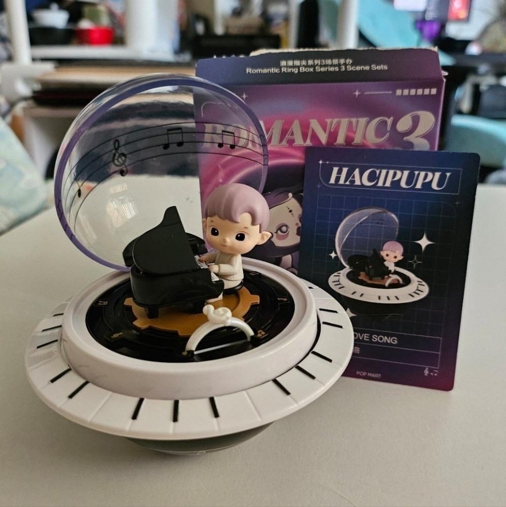 Pop Mart Romantic Ring Hacipupu, NWT, Piano Jewelry Blind Box, Our Love Song
